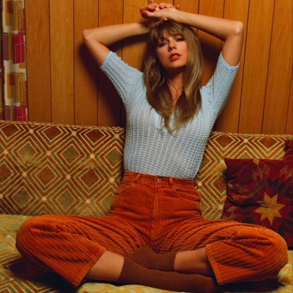 BDG Urban Outfitters Orange/Red Corduroy Straight Leg Pants 26 - Picture 1 of 8